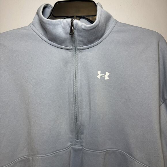 Under Armour women's Icon Fleece Oversized 1/2 Zip Crop Sweatshirt Size XS - Picture 2 of 7